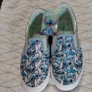 Disney Stitch Kids Slip-On Sneakers - Blue and White